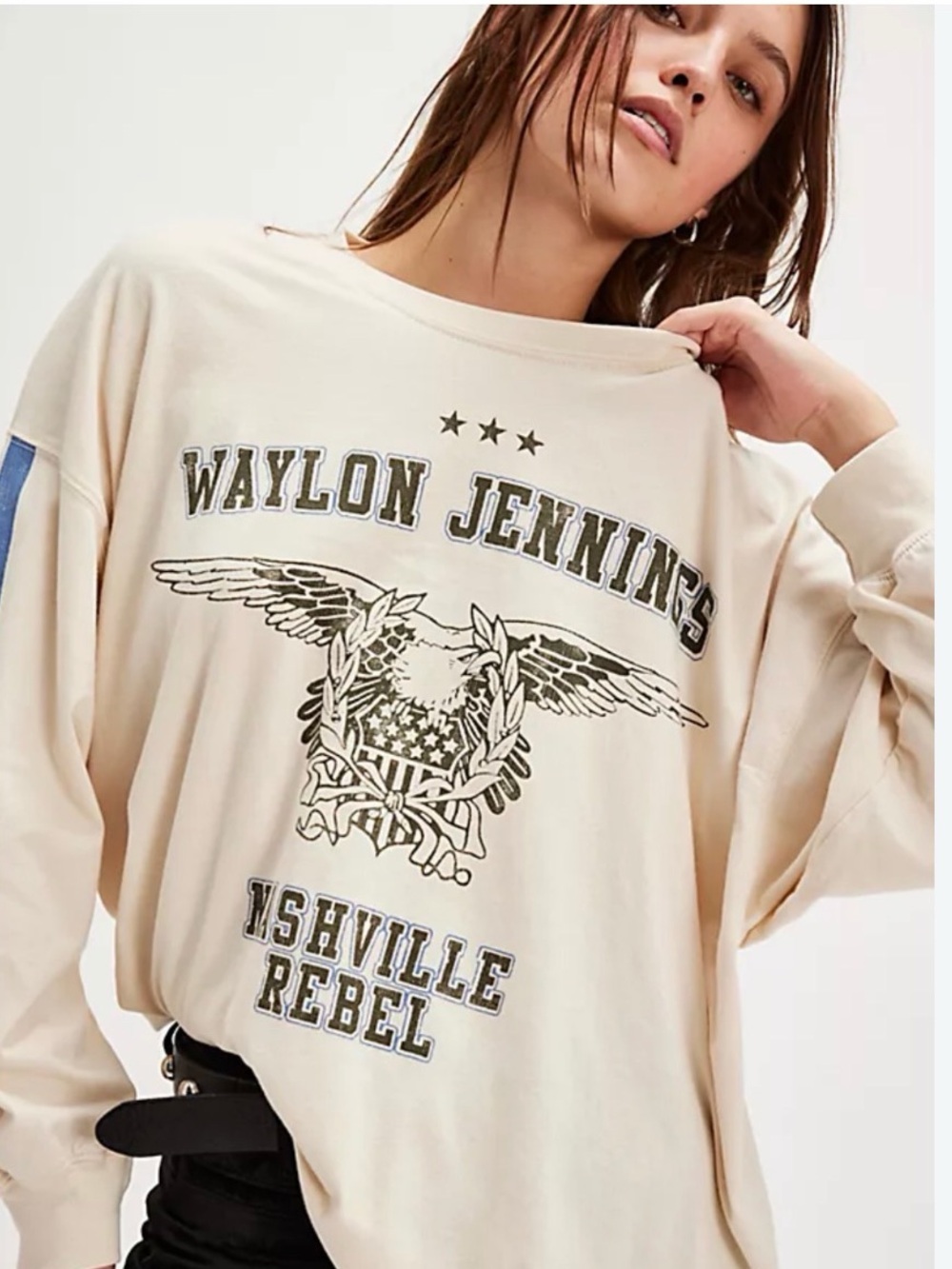 Waylon Jennings Nashville Tee
Daydreamer/Free People
NWOT
COLOR- DIRTY WHITE